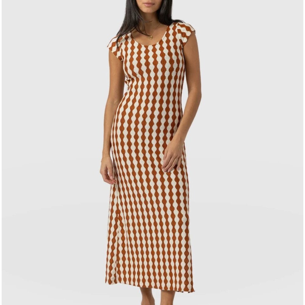 NWT Saint and Sofia Elise Scoop Neck Midaxi Dress, Size 8